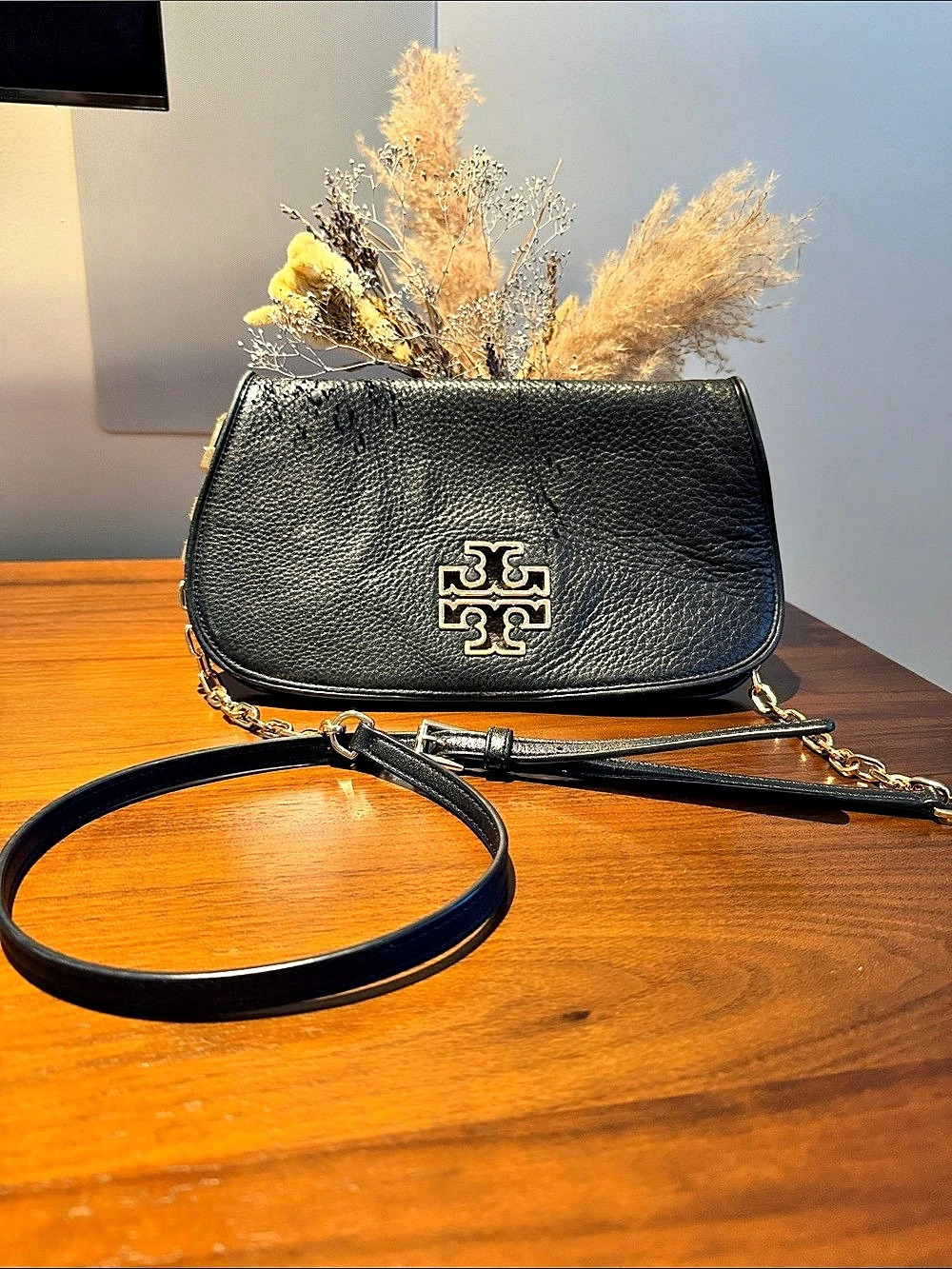 Tory Burch McGraw Fold-Over Crossbody Black